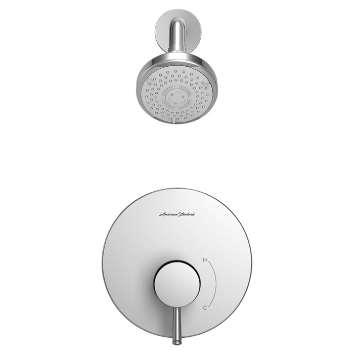 American Standard Serin 1.75 gpm/6.6 L/min Tub and Shower Trim Kit With Water-Saving 3-Function Shower Head, Double Ceramic Pressure Balance Cartridge With Lever Handle - AMS-TU064507