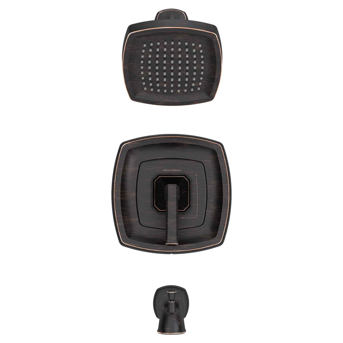 American Standard Crawford 2.5 gpm/9.5 L/min Tub and Shower Trim Kit With Showerhead, Double Ceramic Pressure Balance Cartridge With Lever Handle - AMS-TU612502