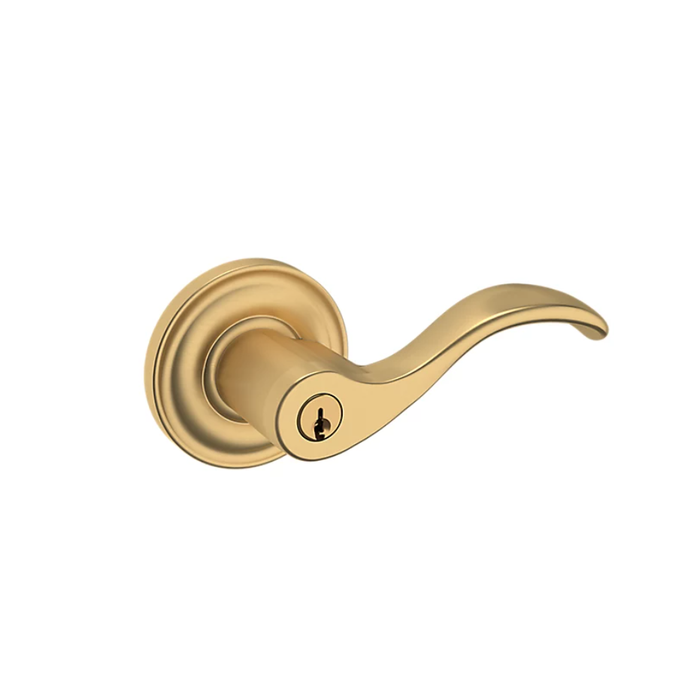 Baldwin Estate 5255 Wave Style Keyed Entry Door Lever Set with Classic Rosette