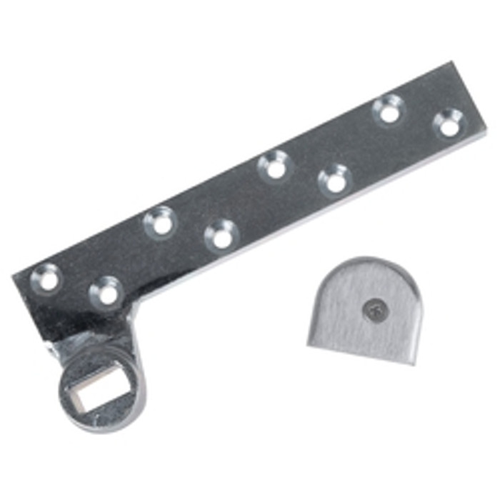 Dormakaba 3/4" Offset Standard and Heavy-Duty Steel Right Hand Bottom Arm For Lead-Lined 1-3/4" Doors, Satin Chrome