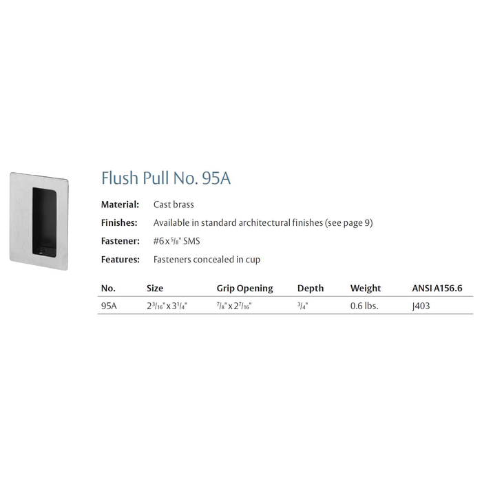 Rockwood 95A Flush Pull