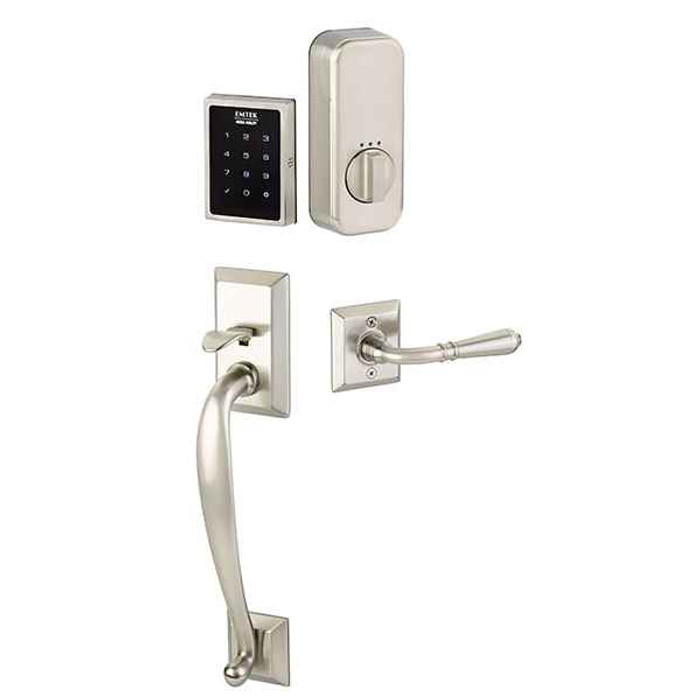 Emtek Emtek EMPowered Motorized Touchscreen Keypad Entry Set with Franklin Grip EMTEK-FRANKLIN-KEYPAD-ENTRY-SET