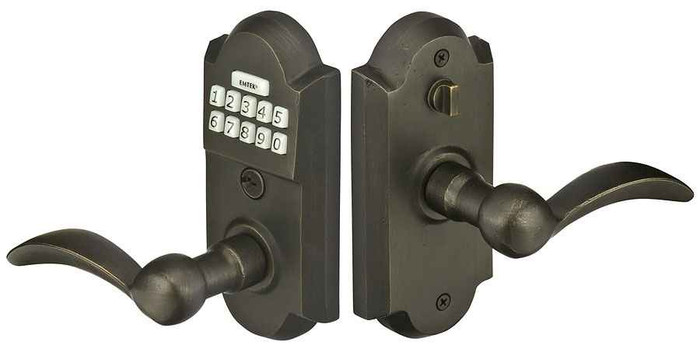 Emtek Emtek Sandcast Bronze Keypad Leverset EMTEK-SANDCAST-BRONZE-KEYPAD-LEVERSET