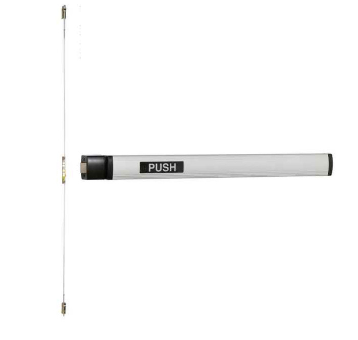 Falcon Falcon 1495HB-P Narrow Stile Concealed Vertical Rod Touch Bar Exit Devices - Hold Back 159CA-HB with Pull and Rim Cylinder - 3FT FAL-1495HB-P-3FT