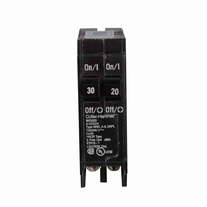Eaton Eaton BR thermal magnetic ,Type BR 1-Inch duplex ,30 A,10 kAIC,Three-pole,120/240V,BR,Common trip,#14-4 AWG Cu/Al,Q28,BR,Type BR Loadcenters