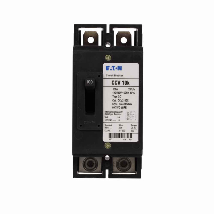 Eaton Eaton Type CCV Tenant Main Circuit Breaker,Tenant main ,125 A,10 kAIC,Two-pole,120/240 V,#2/0 AWG-300 kcmil Cu/Al,CCV,Type ECC unit enclosures,Load side terminals