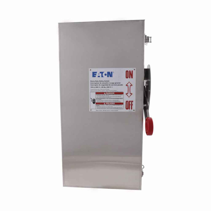 Eaton heavy duty single-throw non-fused safety switch, Single-throw, 30A, 4X, Stainless steel, Non-fusible, 3-pole, Three-wire, 7.5 at 480 Vac TD 1 Ph, 10 at 600 Vac TD 1 Ph, 10 at 240 Vac TD 3 Ph, 20 at 480 Vac TD 3 Ph