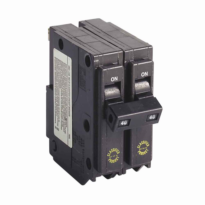 Eaton 3/4" Thermal magnetic s,Type CHQ 3/4-Inch classified replacement clamshell pack,Ground fault,40 A,10 kAIC,Two-pole,120/240V,CHQ,Common trip, #14-8 AWG, #14-10 AWG Cu/Al,Q30,CHQ,Type CH Loadcenters