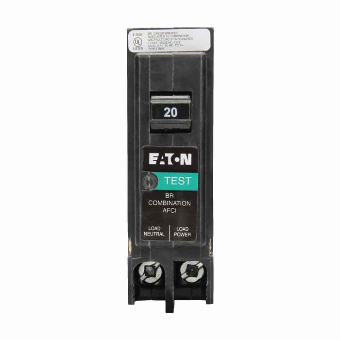 Eaton BR AFCI , AFCI Combination , UL only, 15 A, 10 kAIC, Single-pole, 120 V, BR, Plug-on, #14-8 AWG Cu/Al, Type BR Loadcenters, Plug-on neutral