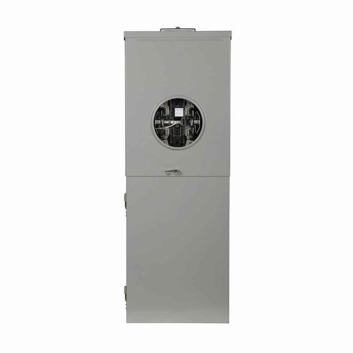 Eaton resi meter , All-in-ones, 200A, Aluminum, 3R, Bottom and top, #6-350 kcm22 kAIC, #6-350 kcmCSR, Surface mounting, 16, Four-jaw, 1, 8, Single-, Ringless, Used with BR s, 120/240 Vac, Lever bypass