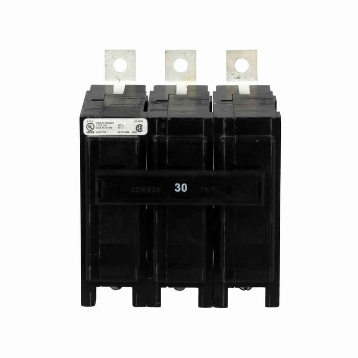 Eaton Quicklag Industrial Thermal-Magnetic Circuit Breaker, Three-pole, 30A, 22 kAIC, 240V, Bolt-on Eaton Quicklag Industrial Thermal-Magnetic Circuit Breaker, Three-pole, 30A, 22 kAIC, 240V, Bolt-on