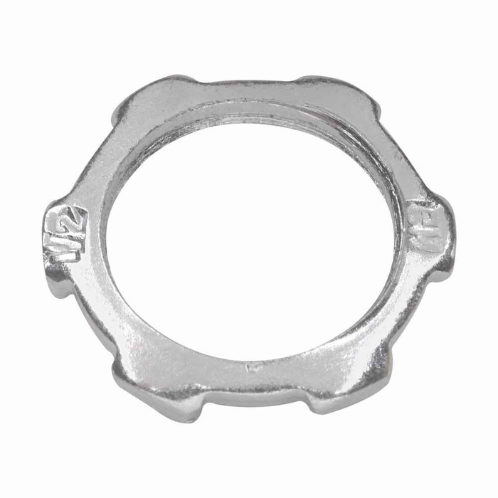 Crouse-Hinds Eaton series thin construction locknut, Rigid/IMC, Steel, 3-1/2"