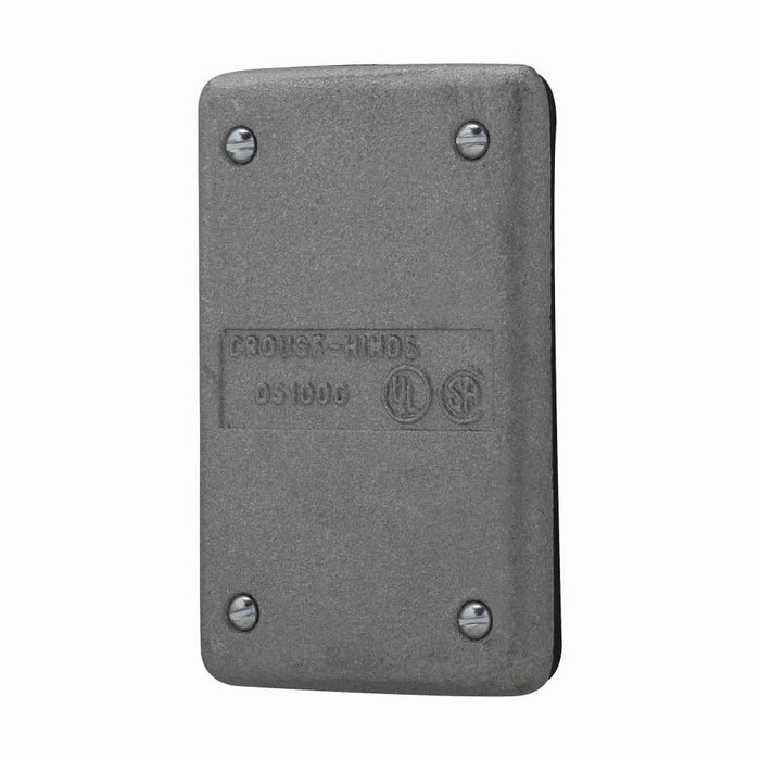 Crouse-Hinds Eaton series DS blank cover, Cast aluminum, Surface or flush mount, Single-gang, Gasket, For enclosing splices and taps