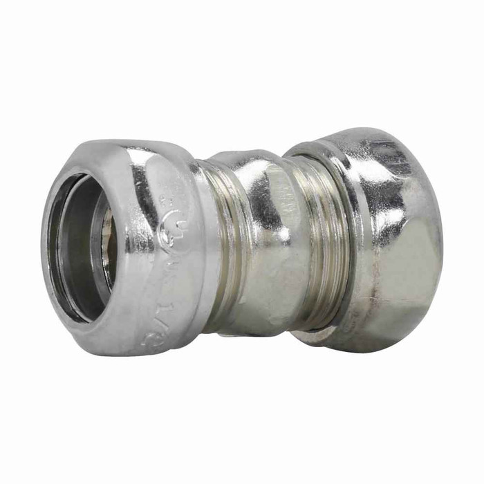 Crouse-Hinds Eaton series EMT compression coupling, EMT, Zinc plated steel, Compression type, 4"