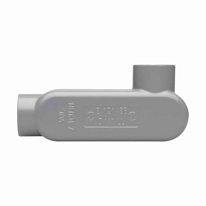 Crouse-Hinds Eaton series Condulet Series 5 conduit outlet body, Rigid/IMC, Copper-free aluminum, LL shape, 1"