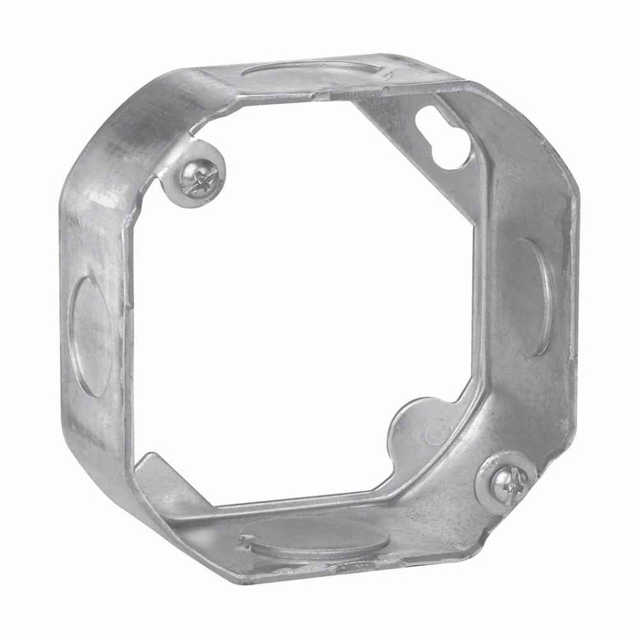 Crouse-Hinds Eaton series Octagon Outlet Box, 1/2", 3/4", 4", Conduit , 1-1/2", Steel, 1/2", 3/4", Fixture rated, Extension ring, 15.5 cubic inch capacity