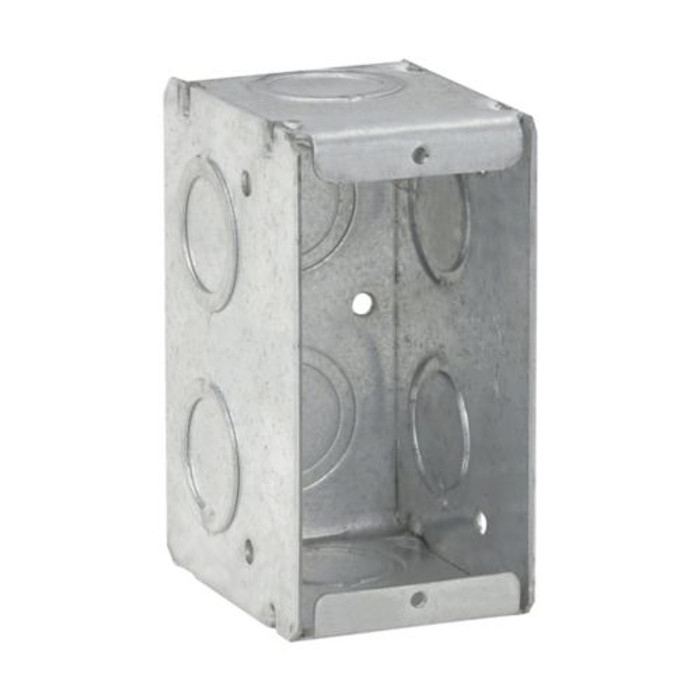 Crouse-Hinds Eaton series Masonry Box, 1/2", 3/4", 2-1/2", 1/2", 3/4", Steel, Single-gang, 1/2", 3/4", 15.5 cubic inch capacity
