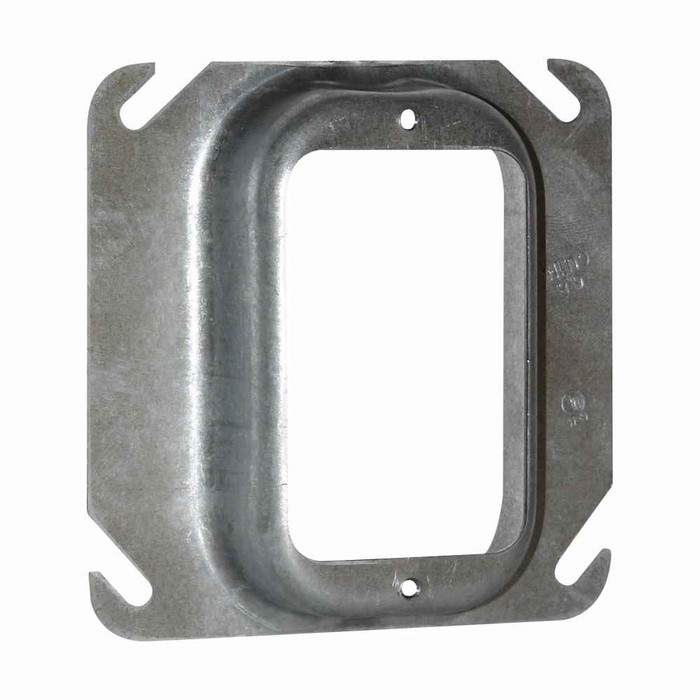 Crouse-Hinds Eaton series Square Mud Ring, 4", Steel, 1" raised, 6.8 cubic inch capacity