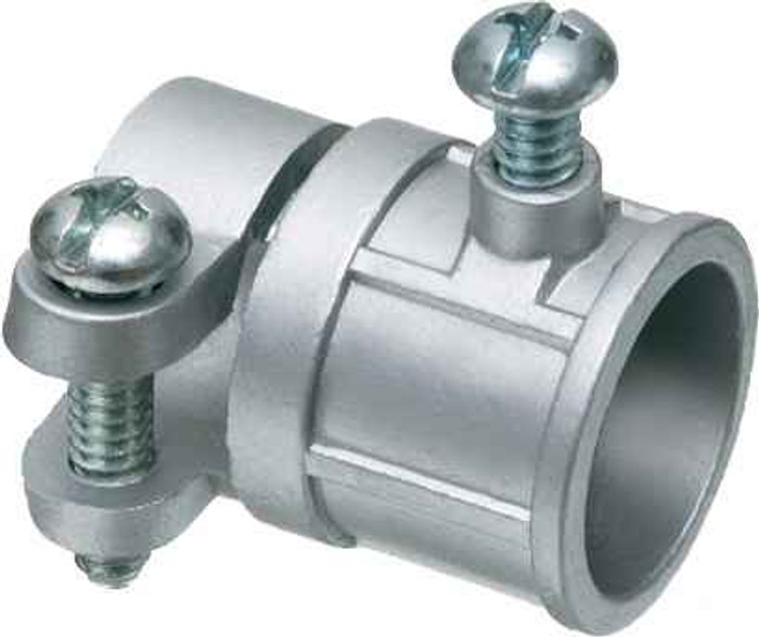Arlington Industries Combination coupling set screw EMT to clamp on flex. Zinc die-cast. Trade Size 1/2". Cable range .85 to .91.