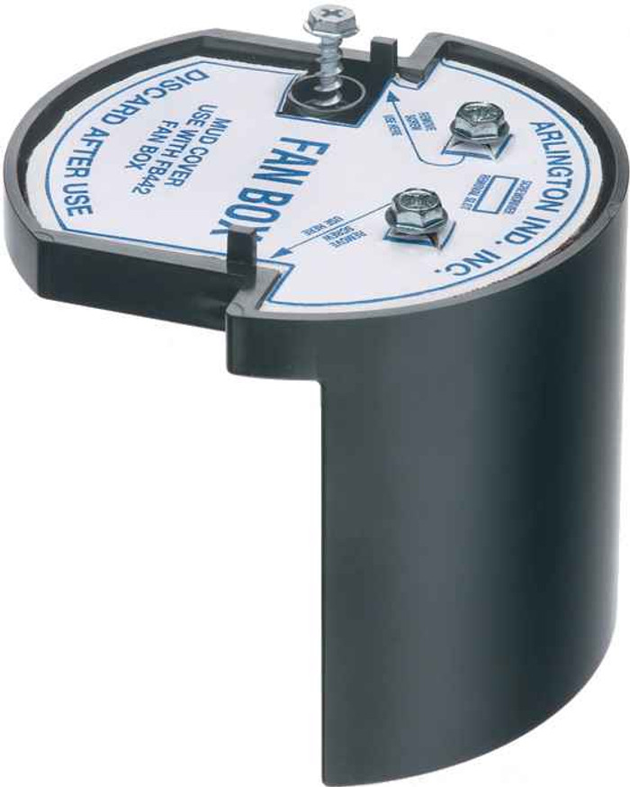 Arlington Industries L-shaped fan and fixture mounting box. 70lb fan, 200lb fixture rated for 1/2" or 5/8" drywall. 13.4 cu. 2 Hour Fire Rating.