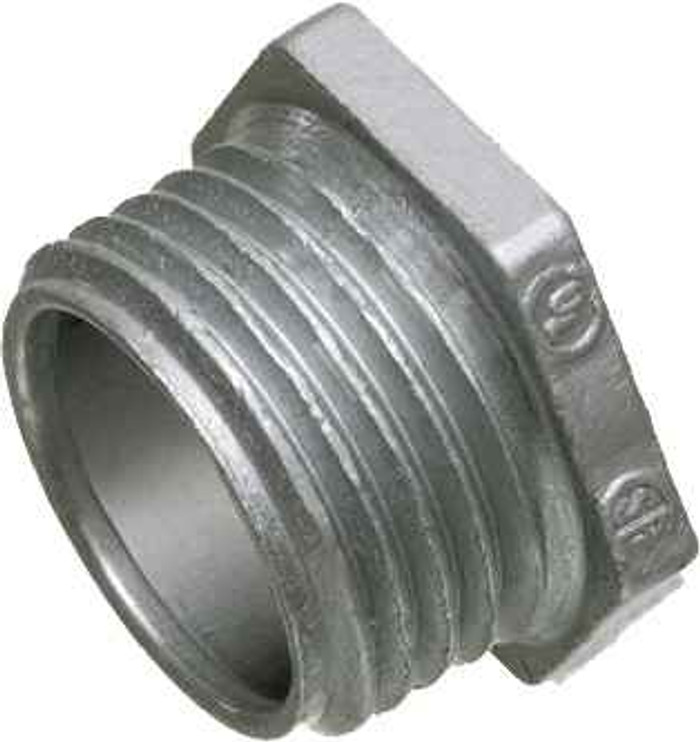 Arlington Industries 2-1/2" Conduit nipple, zinc die-cast, Provides burr free entrance into the box. Trade Name - Chase Nipple