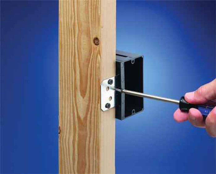 Arlington Industries Non-Metallic box for new construction. Adjustable for wall thicknessess from 1/4" to 1-1/2". Single Gang, Vertical, 21.0 cu.