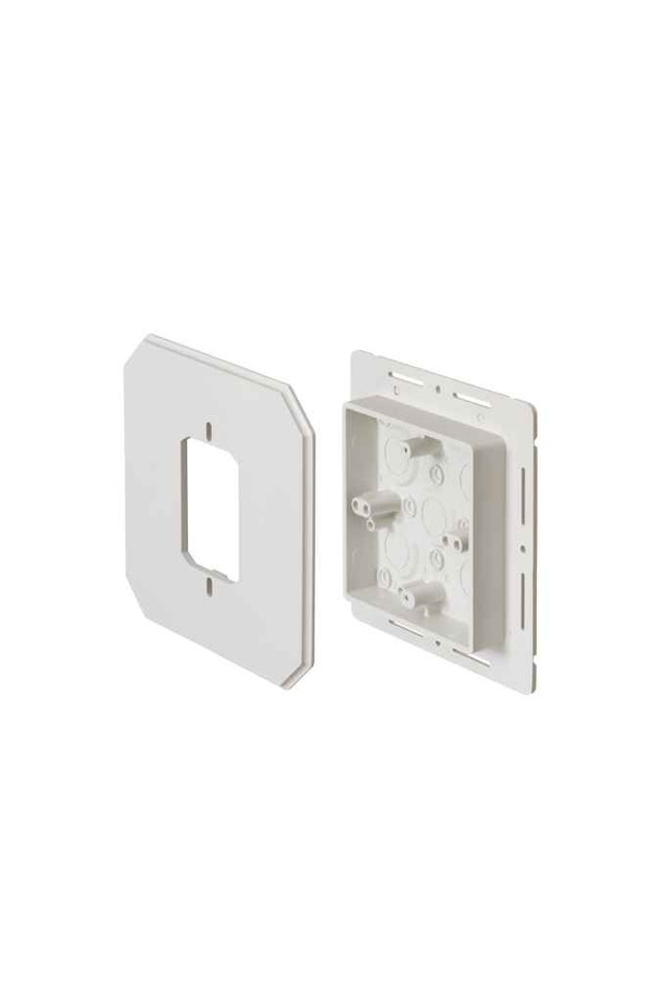 Arlington Industries Works on all siding types. Before or after siding is up, Mounting holes on inside of box. Textured paintable surface. NM cable connector provided. 6-1/2 x 6-1/2 mounting surface. Provides a .895 J-channel. 15-1/2 cubic inch box. Arlington Industries Works on all siding types. Before or after siding is up, Mounting holes on inside of box. Textured paintable surface. NM cable connector provided. 6-1/2 x 6-1/2 mounting surface. Provides a .895 J-channel. 15-1/2 cubic inch box.