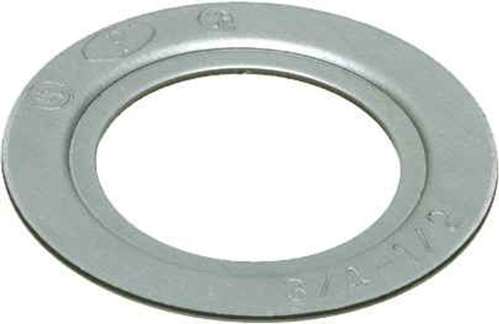 Arlington Industries Reducing Washer, Plated Steel. Reduces 4" knockout to 2-1/2" knockout.