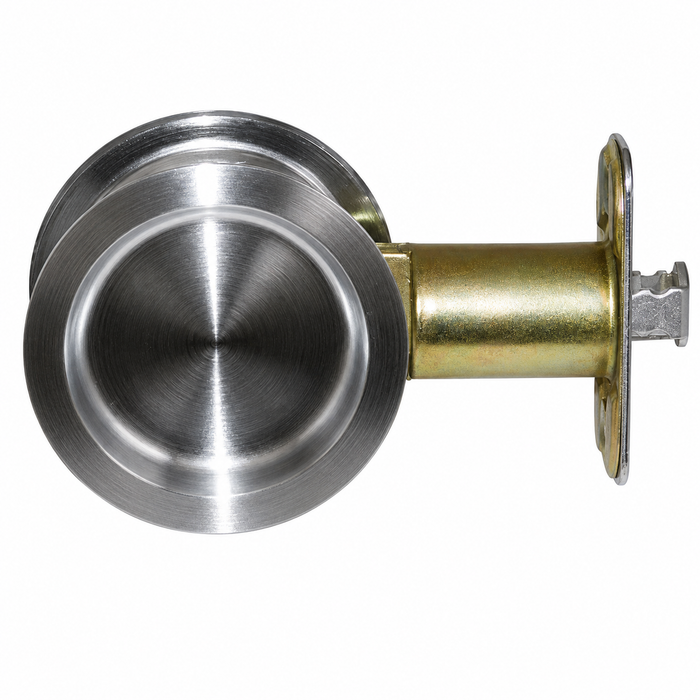 Don-Jo PDL-102 Passage Round Pocket Door Lock with 2-3/8" Backset and 2-1/8" Diameter
