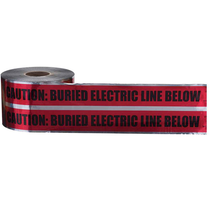 IDEAL Industries Detectable Underground "Caution Buried Electric Line", Red, 6" x 1,000'