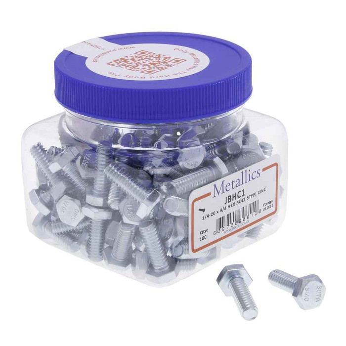 Metallics Bolts 1/4-20 X 3/4 Hxbt St-zn