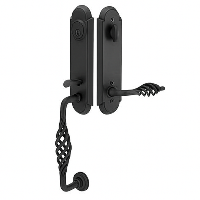 Emtek 461111 Monolithic with Lafayette Grip Entrance Handleset - Wrought Steel Tubular - Single Cylinder
