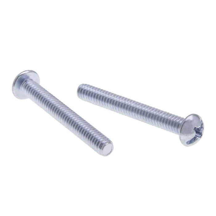 Metallics 1/4-20 x 3 in. Round Head Combo Machine Screws - Steel Zinc - 100qty