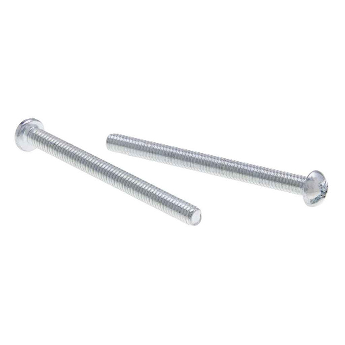 Metallics 8-32 x 2-1/2 in. Round Head Combo Machine Screws - Steel Zinc - 100qty