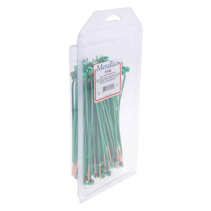 Metallics Ground Pigtail 7" #12 Solid Insulated Copper Grn St Zinc
