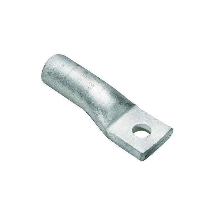 Burndy Aluminum Compression Lug, 1 Hole w/o Inspection Window, 4/0 AWG, 3/8" Stud, Tin Plated
