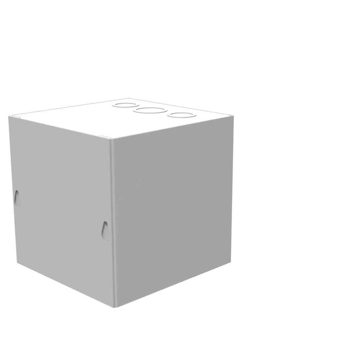 Milbank 6x6x6 Screw Cover Type 1 UL Listed Steel Knockouts ANSI 61 Gray Cover With Teardrop Slots Mounting Holes In Back