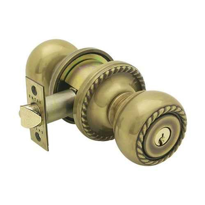 Emtek Emtek Classic Brass Key In Knobset - Rope Knob with Rosette Options - Single Cylinder EMTEK-ROPE-KNOB-KEY-IN-LOCKSET