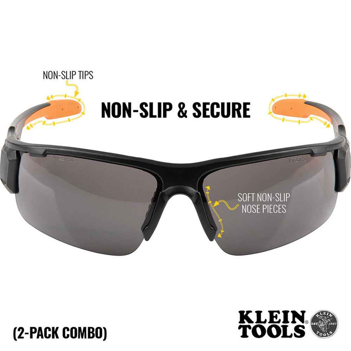 Klein Tools PRO Safety Glasses-Semi-Frame, Combo Pack