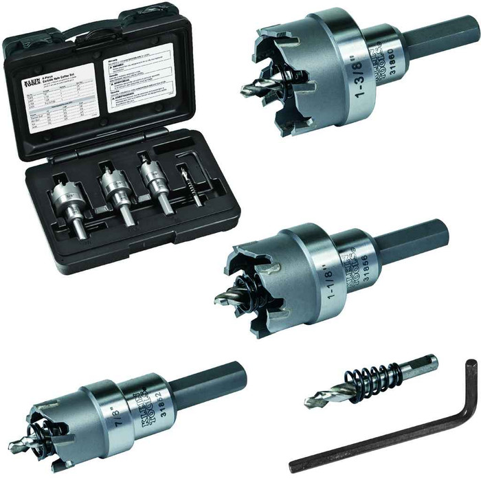 Klein Tools Hole Cutter Kit, Carbide Hole Cutter, 4-Piece