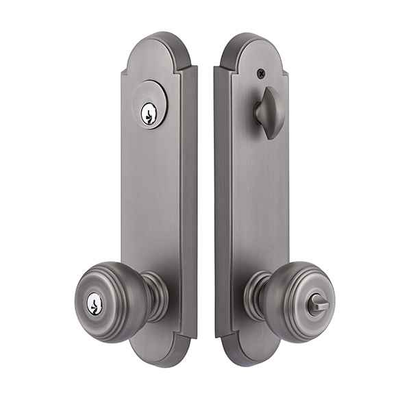 Emtek Modern Brass Tubular Two-Point Lockset with Waverly Knob - Single Cylinder