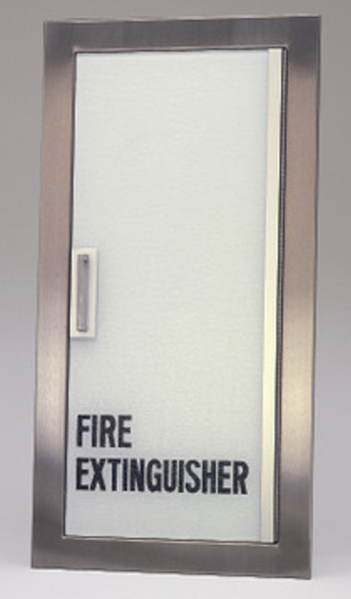 Larsens 24096R Fire Extinguisher Cabinet - Gemini Series, Stainless Stee, Surface Mounted ADA Compliant, 10 lb Capacity, Acrylic Door, Non-Fire Rated