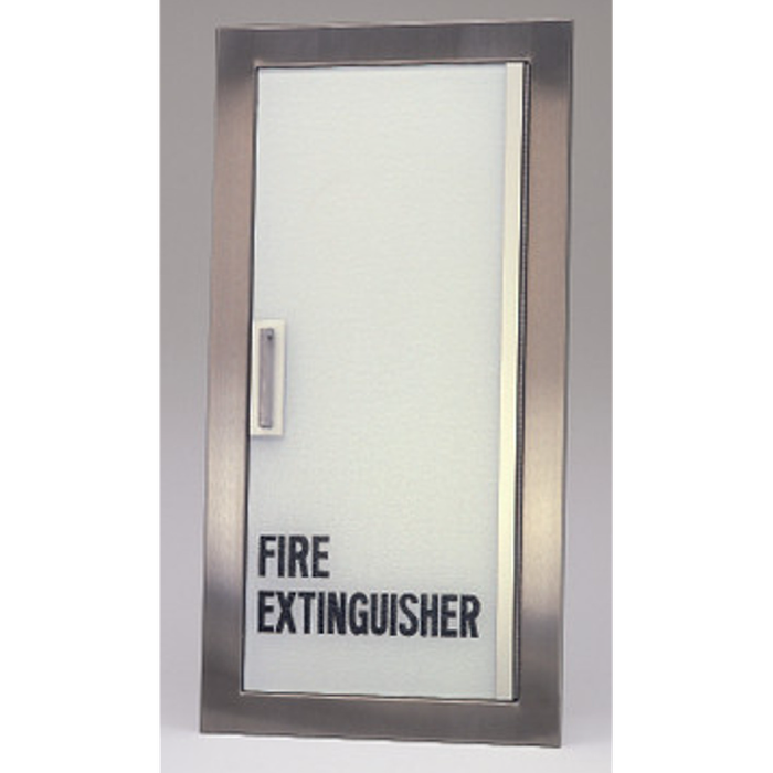 Larsens 24096R Fire Extinguisher Cabinet - Gemini Series, Stainless Stee, Surface Mounted ADA Compliant, 10 lb Capacity, Acrylic Door, Non-Fire Rated