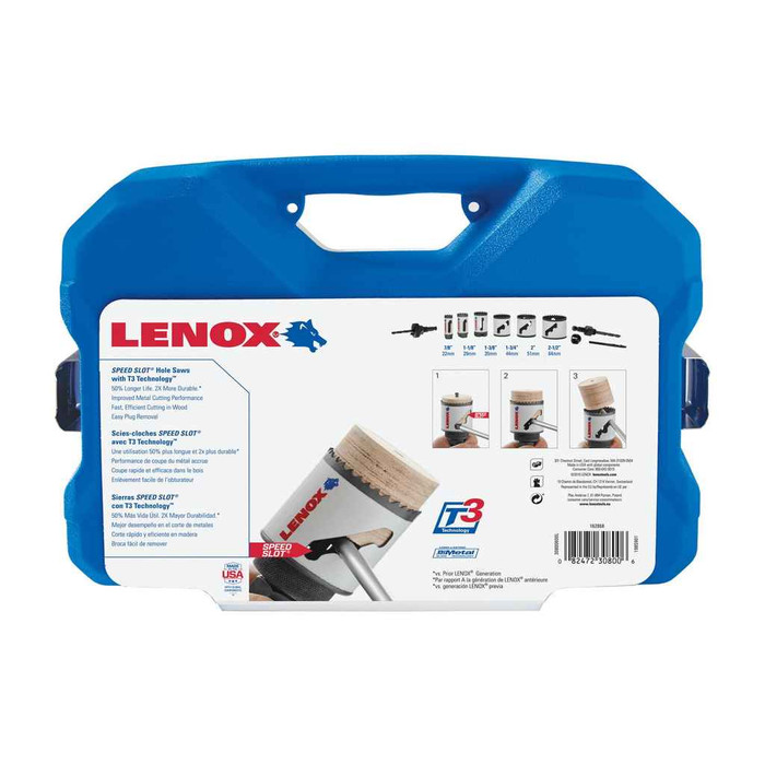 Lenox LENOX Bi-Metal Speed Slot Hole Saw With T3 Technology, Electrician'S Kit, 10 Piece