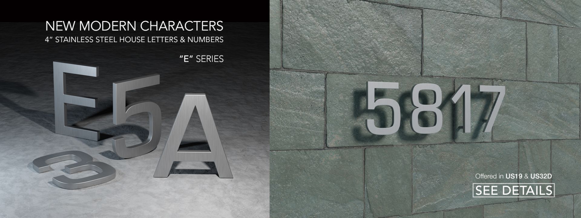 Deltana Modern Stainless Steel House Letters and Numbers