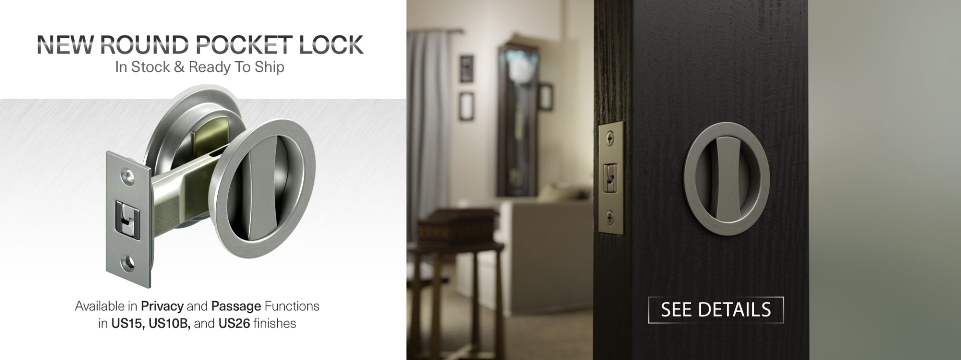 Deltana Round Pocket Door Locks