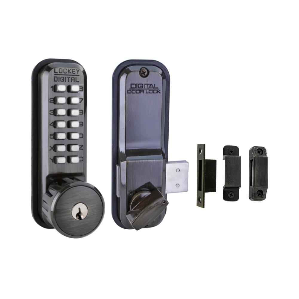 Lockey 2200 Series Mechanical Pushbutton Surface Mount Deadbolt Lock with Adjustable Throw