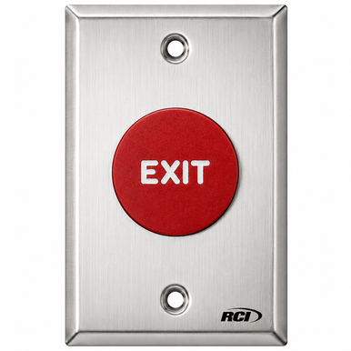 RCI 908 Series Time-Delay Exit Button Red EXIT | ZenSupply