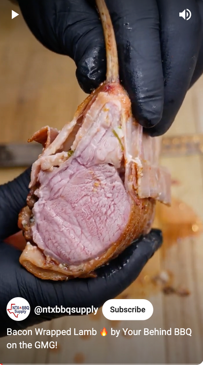 Bacon Wrapped Rack of Lamb Recipe on the GMG