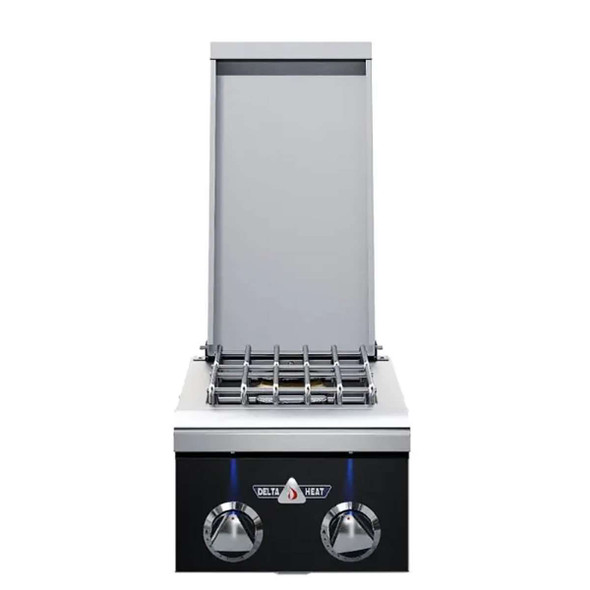 12" Delta Heat Double Side Burner, Black Control Panel (LP/NG)-DHSB2-DK(L/N)